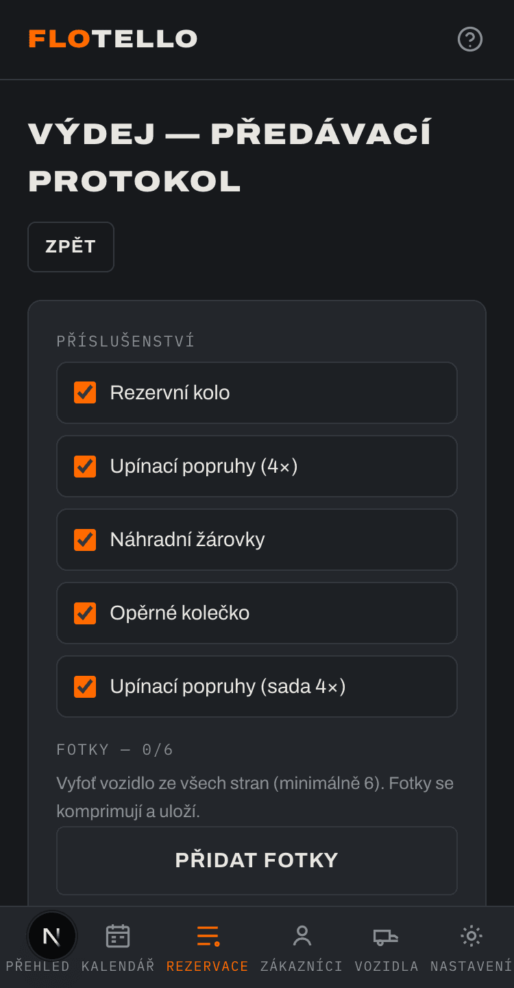 Předávací protokol s fotkami