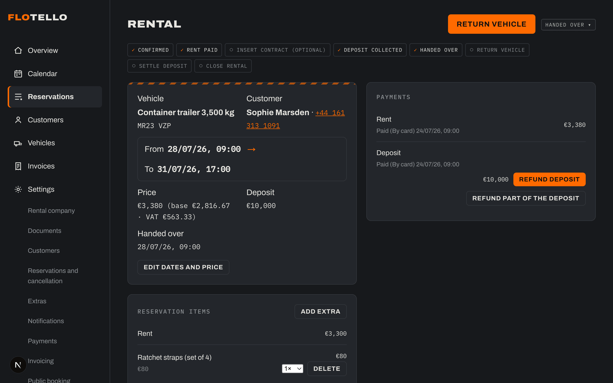 Deposits and payments under control